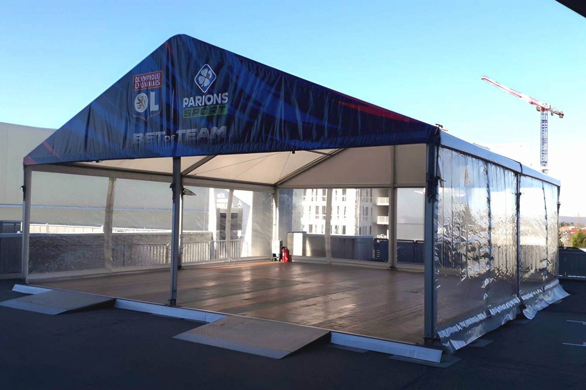 Location de chapiteau LDC pour l'OL au Groupama stadium de Lyon