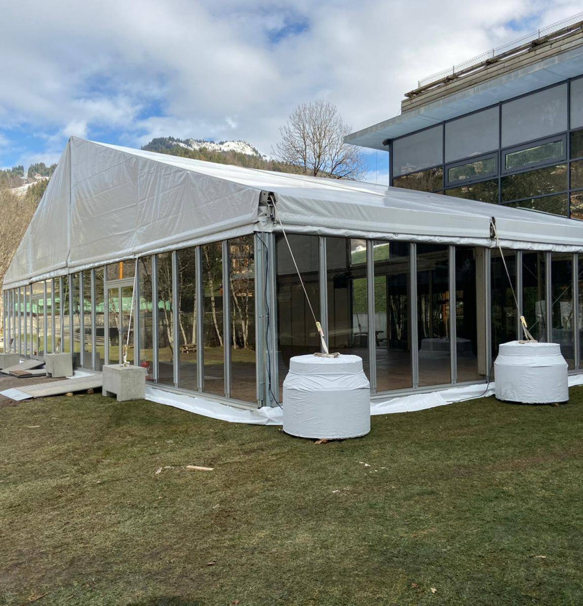 Location de chapiteaux pour la coupe du monde de biathlon, événement sportif, au Grand Bornand avec LDC