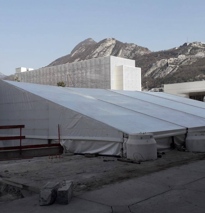 Couverture d'un chantier sous-terrain à Grenoble