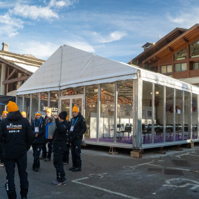 location de chapiteaux coupe du monde de biathlon Alpes événement sportif