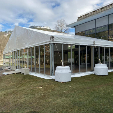 Location de chapiteaux pour la coupe du monde de biathlon, événement sportif, au Grand Bornand avec LDC
