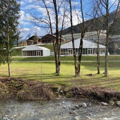 Location de chapiteaux pour la coupe du monde de biathlon, événement sportif, au Grand Bornand avec LDC