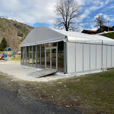 Location de chapiteaux pour la coupe du monde de biathlon, événement sportif, au Grand Bornand avec LDC