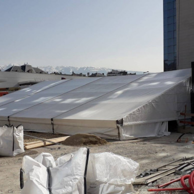 Location de chapiteaux par LDC pour couvrir un chantier BTP