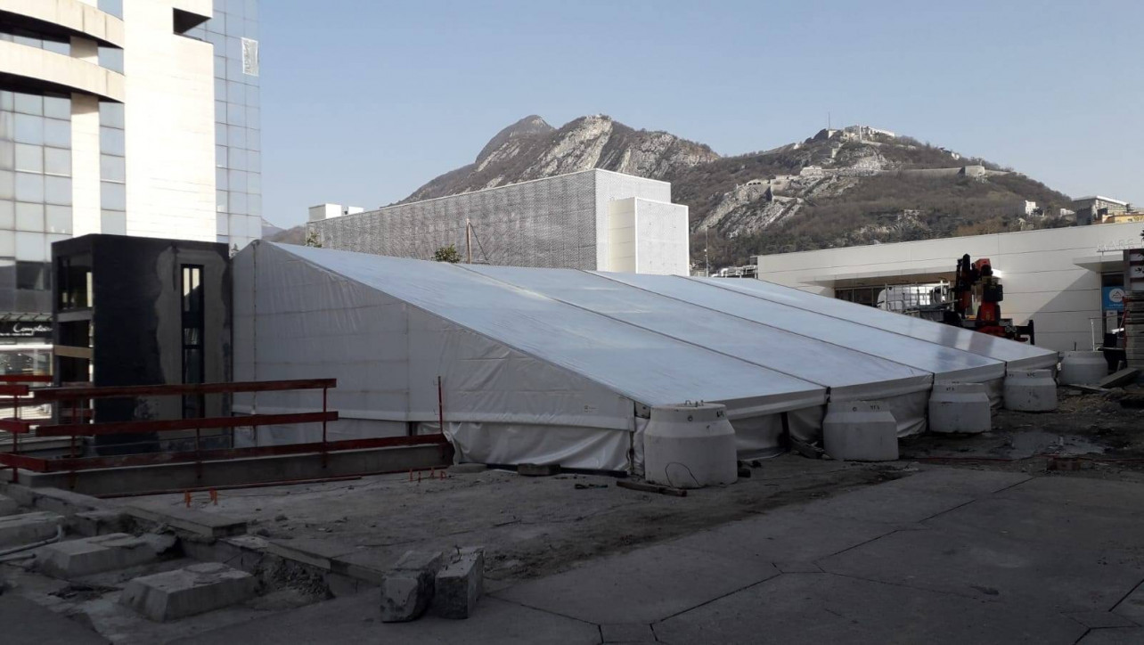 Couverture d'un chantier sous-terrain à Grenoble