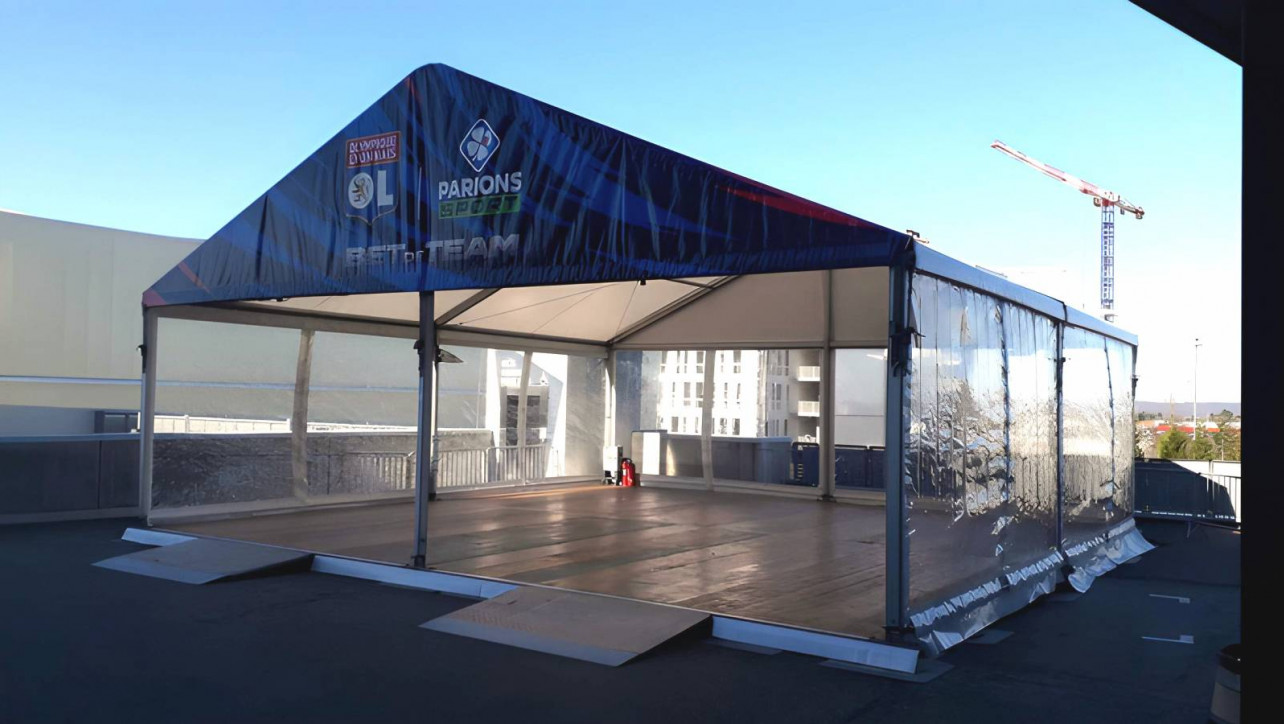 Location de chapiteau LDC pour l'OL au Groupama stadium de Lyon