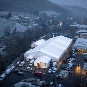 Chapiteaux pour les Sarmentelles événement Beaujolais nouveau